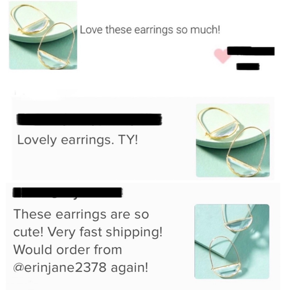 ๐2/$30 New Anthro Faceted Crescent Earrings - Picture 5 of 5